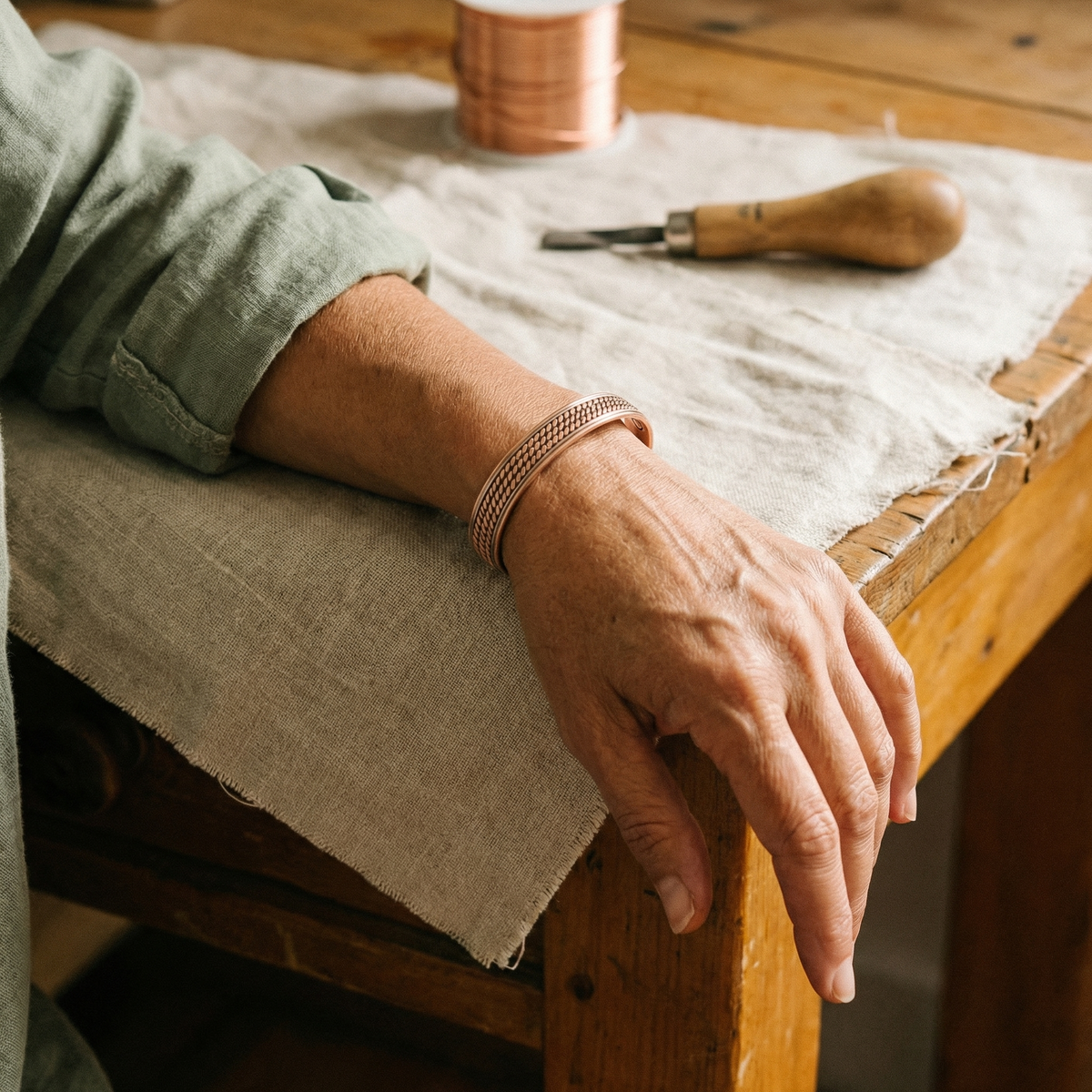 Ruth's Wave Copper Bracelet