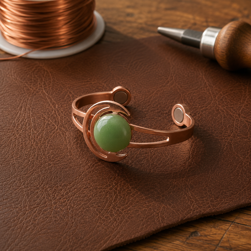 Ruth's Sphere Green Copper Bracelet