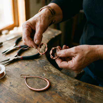 Ruth's Swirl Copper Earrings