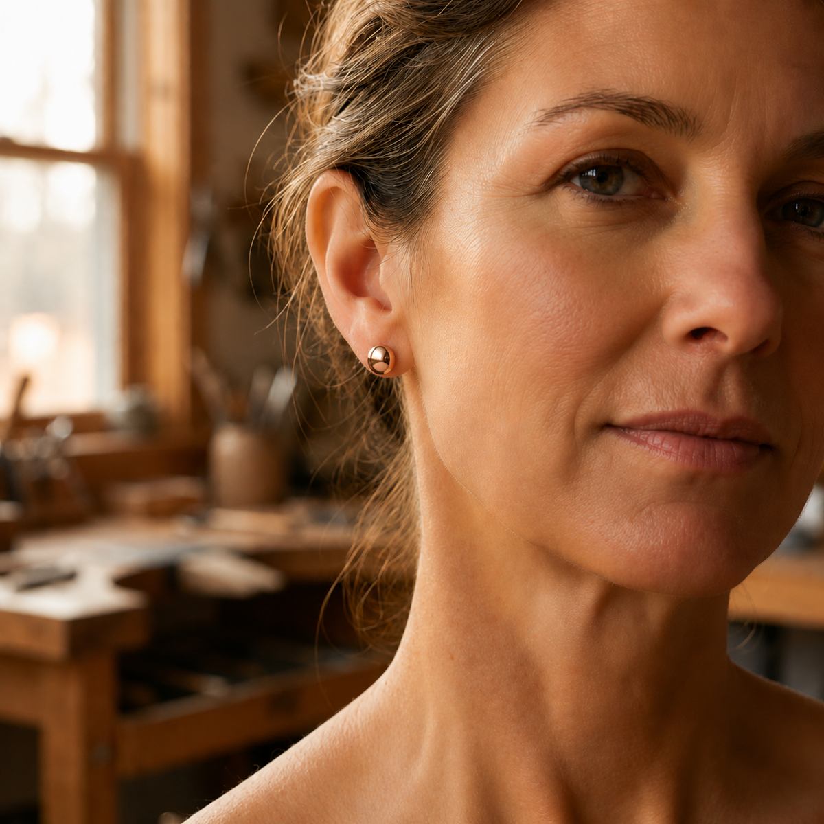 Ruth's Dome Copper Earrings