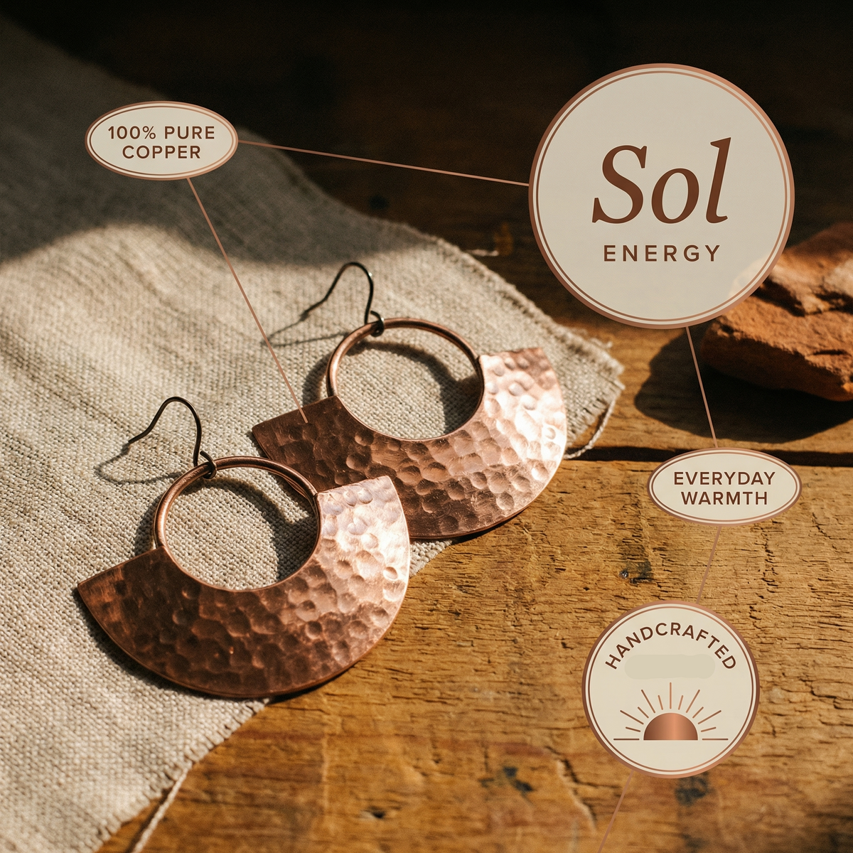 Ruth's Sol Copper Earrings