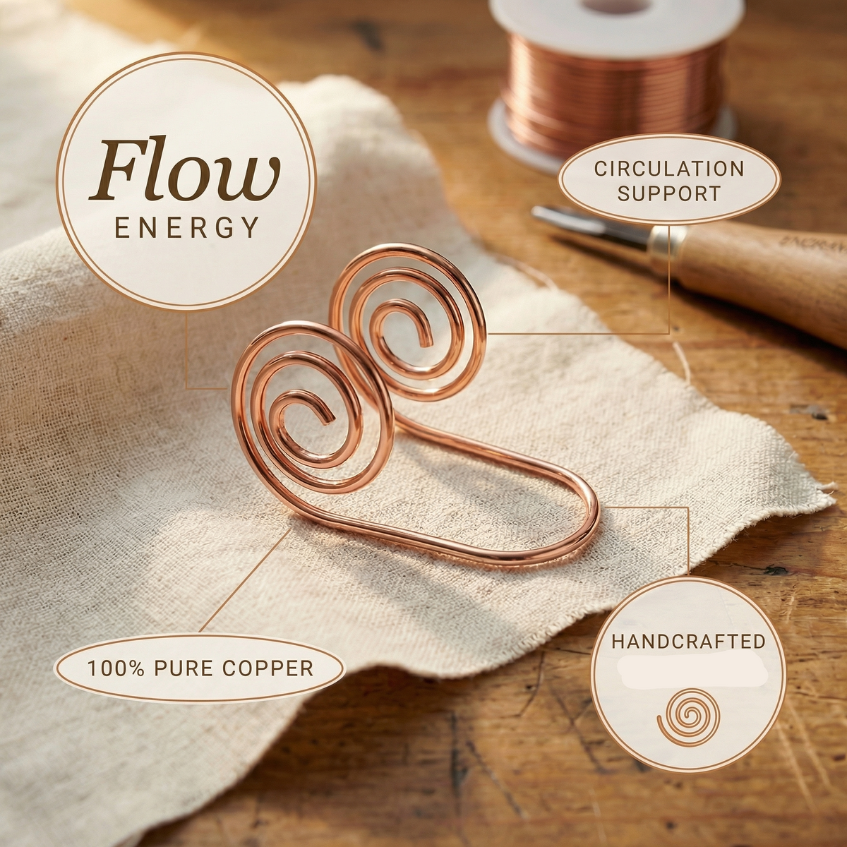 Ruth's Flow Copper Hand Spiral