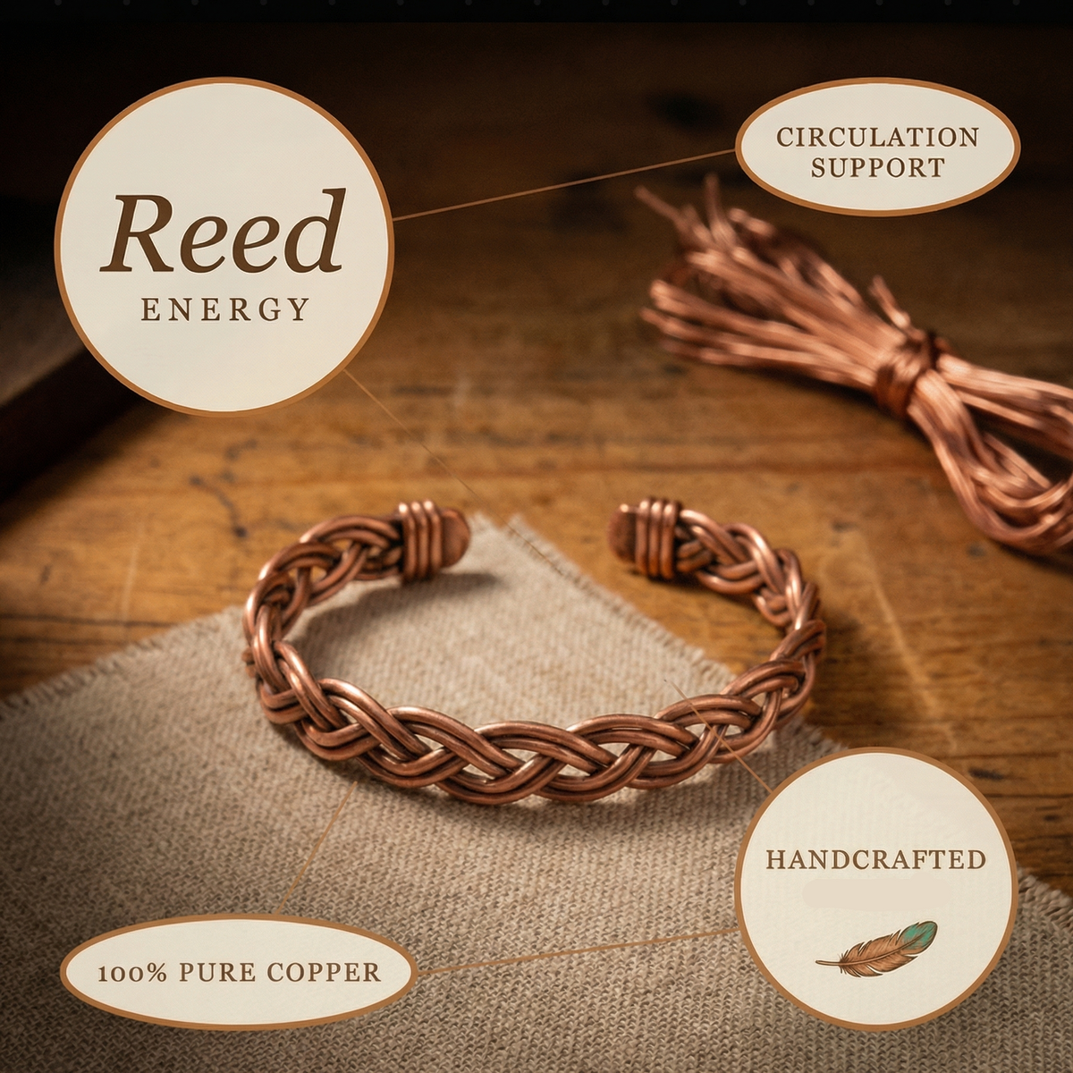Ruth's Reed Copper Anklet