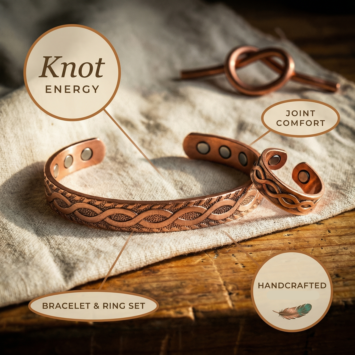 Ruth's Knot Copper Set