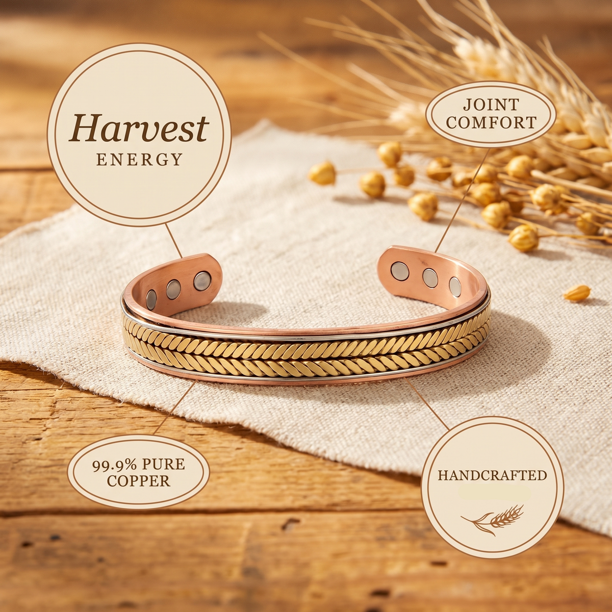 Ruth's Harvest Copper Bracelet