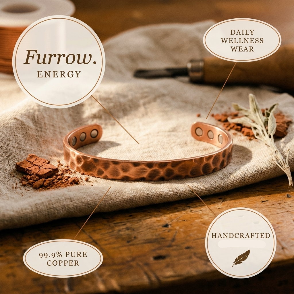 Ruth's Furrow Copper Bracelet
