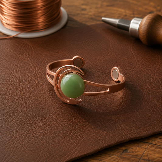 Ruth's Sphere Green Copper Bracelet