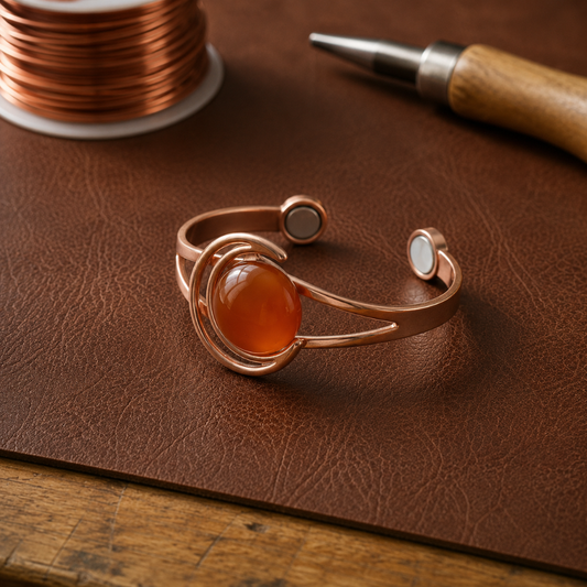 Ruth's Sphere Orange Copper Bracelet