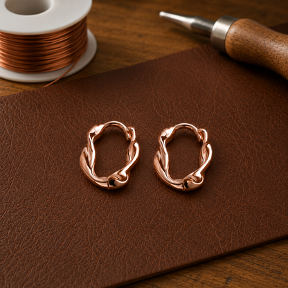 Ruth's Swirl Copper Earrings